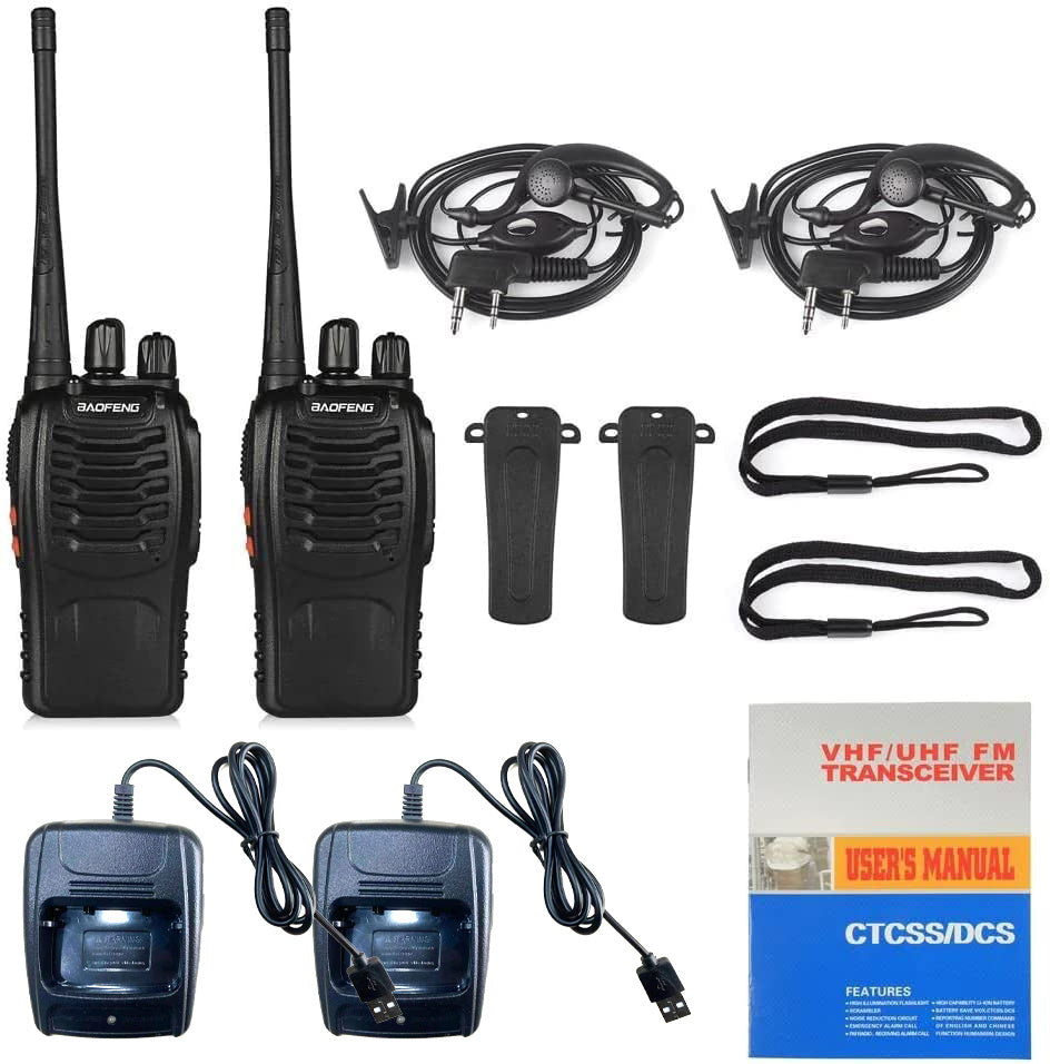 2pcs BAOFENG BF-888S UHF 400-480MHz Amateur Radio Handheld Two Way Radio UHF Portable Walkie Talkies for Adults, Hiking Biking Camping