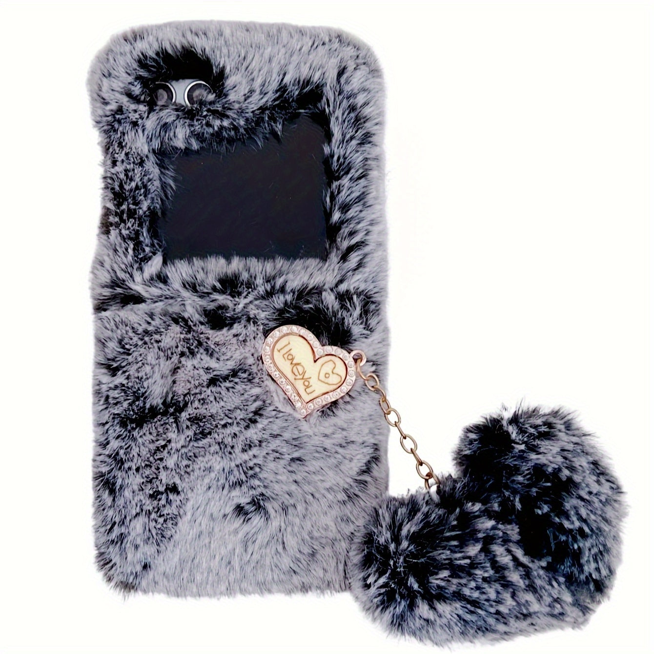 For Samsung Plush Love Pendant Folding Anti-Drop Protective Case Phone Case