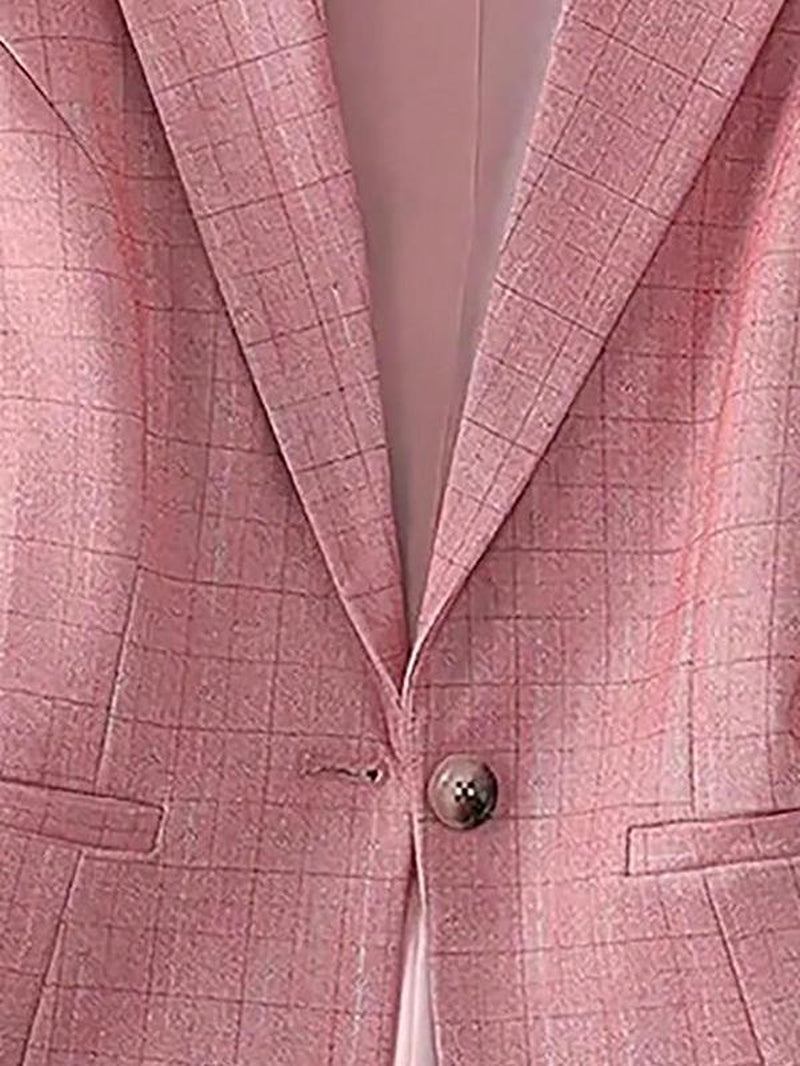 Women'S Solid Color Lapel Neck Button Blazer, Elegant Long Sleeve Blazer for Work Office Business, Winter Clothes Women, Ladies Blazer for All Seasons, Business Wear