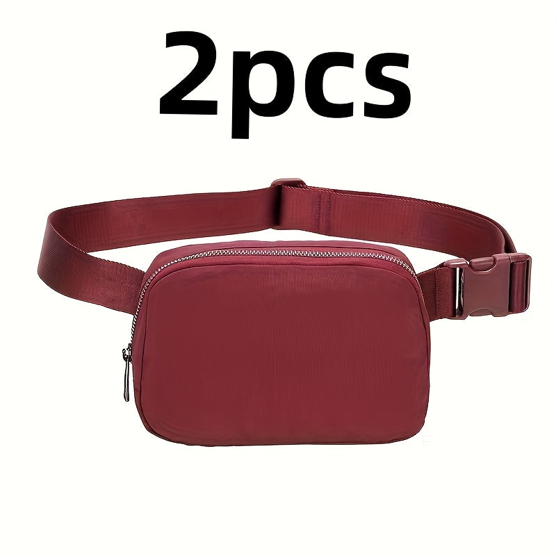 Unisex 33.81oz Adjustable Yoga Waist Pack - High-Quality Nylon with Zipper Closure, Lightweight Crossbody Chest Bag for Travel, Hiking & Casual Sports - Multi-Functional Storage for Phone, Cosmetics, Essentials, Travel Access