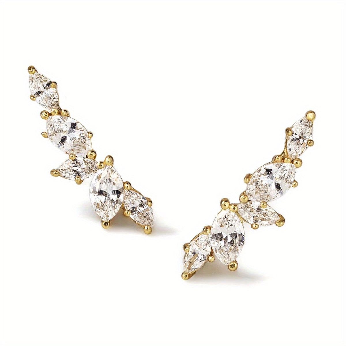 Exquisite Stud Earrings Copper Jewelry Embellished With Zircon Elegant Simple Style For Women Daily Ear Decor