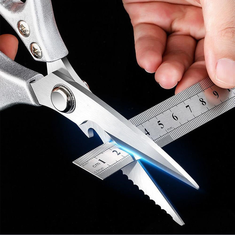 Ambidextrous 8.5" Hard Anodized Aluminum Kitchen Shears, Multi-Functional Stainless Steel Blade, Professional Chicken Bone Scissors with Stamped Construction