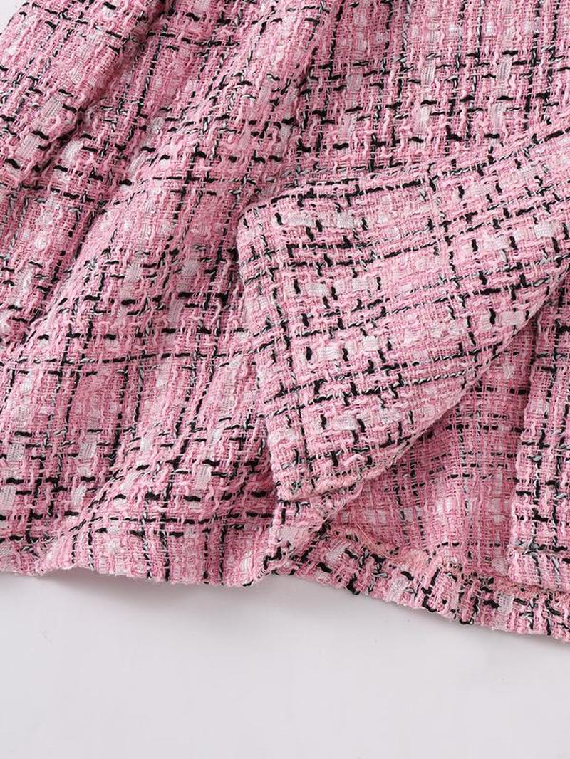 Women'S Plaid Print Button Front Blazer Dress, Elegant Long Sleeve Short Dress for Work Office Business, Ladies Fall & Winter Clothes, Dresses for Women