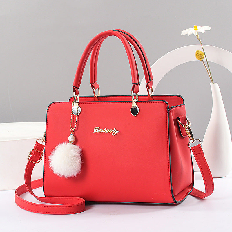 Elegant Lightweight Faux Leather Handbag - Women's Solid Color Shoulder Bag with Tassel Embellishment, Adjustable Strap, Zipper Closure, Polyester Lined, Edge Paint Detail - Available in Multiple Colors