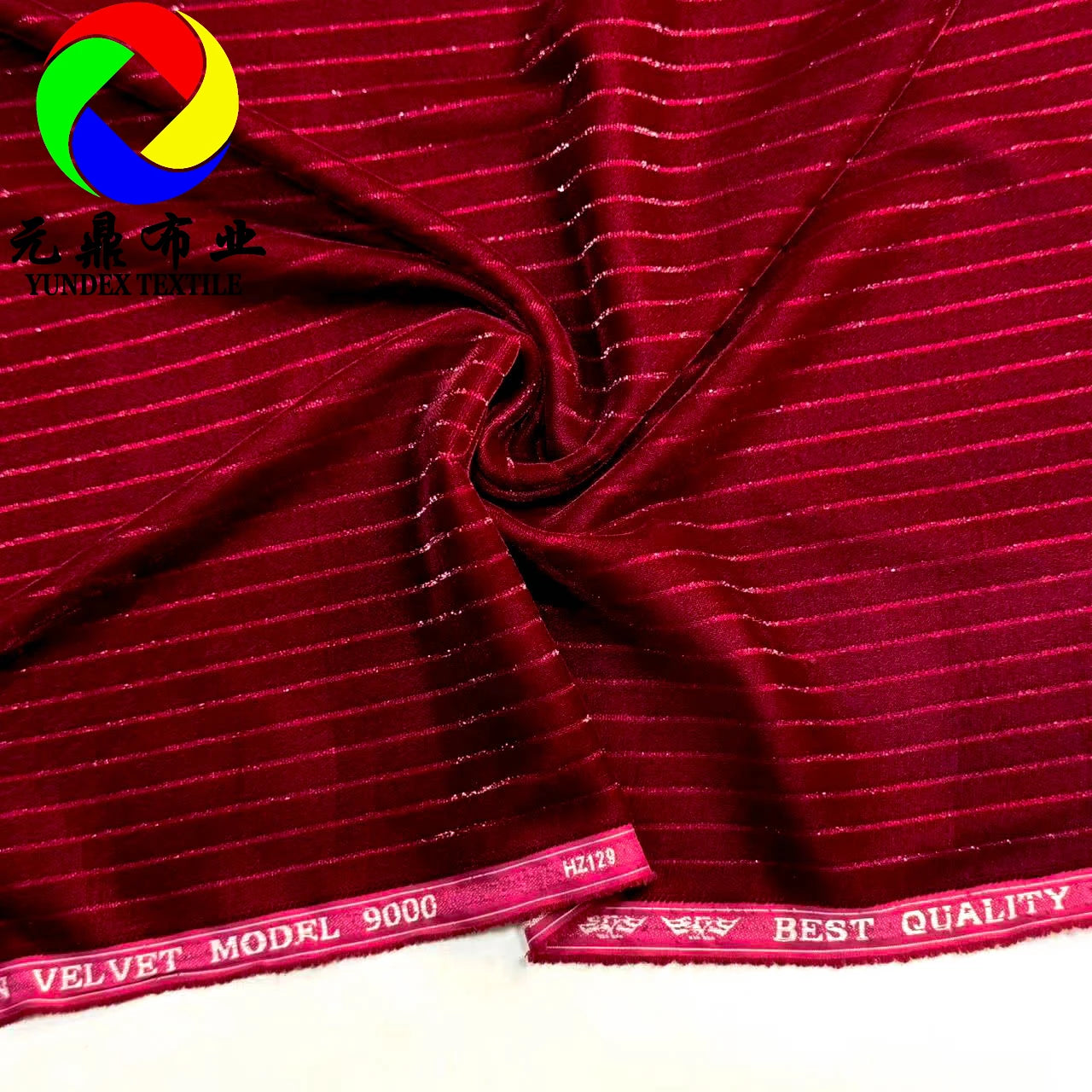 Best Quality of Micro Falcon Velvet Model 9000 100% Polyester Metallic Korean Micro Velvet 9000 Striped Fabric for Clothing