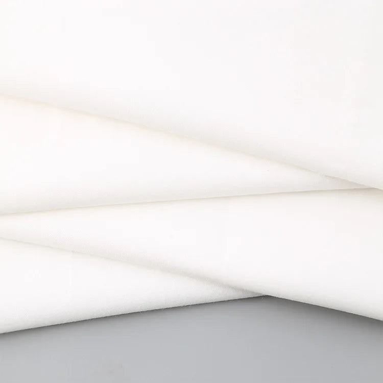 Wholesale Eco-Friendly Crystal White 130gsm 65% Polyester 35% Combed Cotton Poplin Fabric 150cm Woven for School Shirts