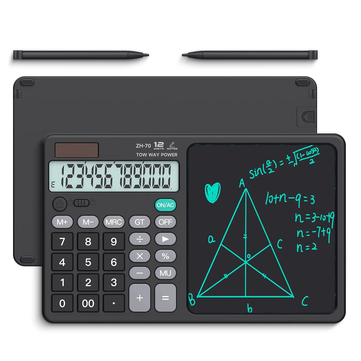 Smart Drawing 12-Digit Scientific Calculator LCD Writing Pad Factory Office School Tool for Promotions Button Battery Operated