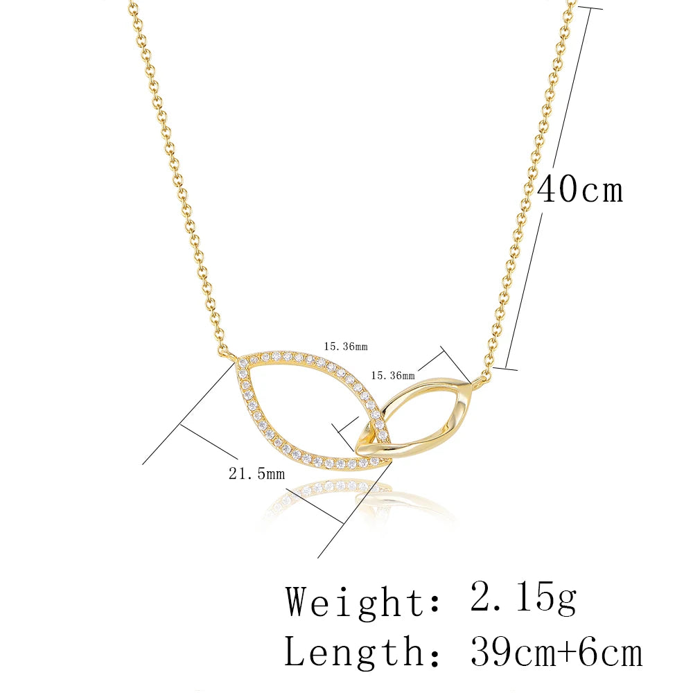 Custom Jewelry Plated Pendant Geometric Couple Pendant Jewelry Trendy Silver Necklace Gold for Woman Accessories Zircon Stone