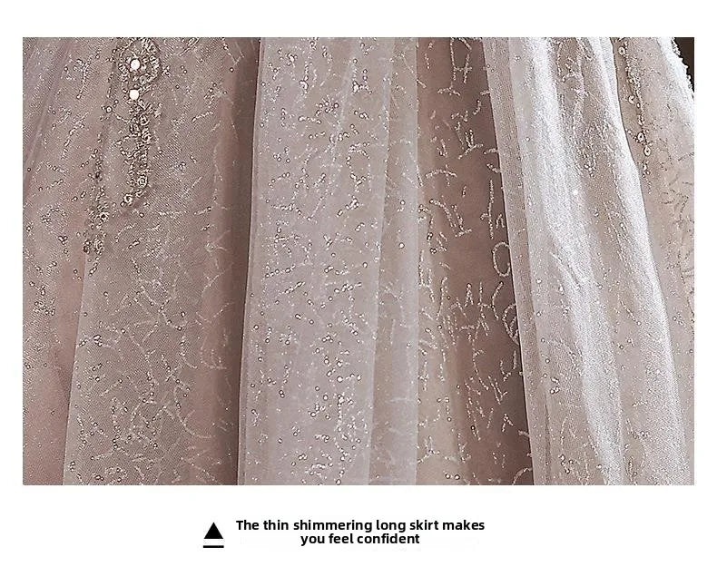 Banquet Evening Dress for Women New Style Spring and Summer One Shoulder Elegant Annual Meeting Host Fairy Style Birthday Dress