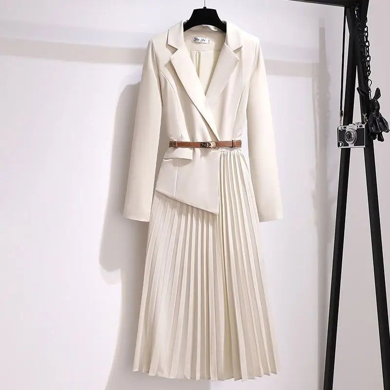 French suit dress women's 2025 autumn new high-end thin gentle long-sleeved skirt Regulai Fit vestido