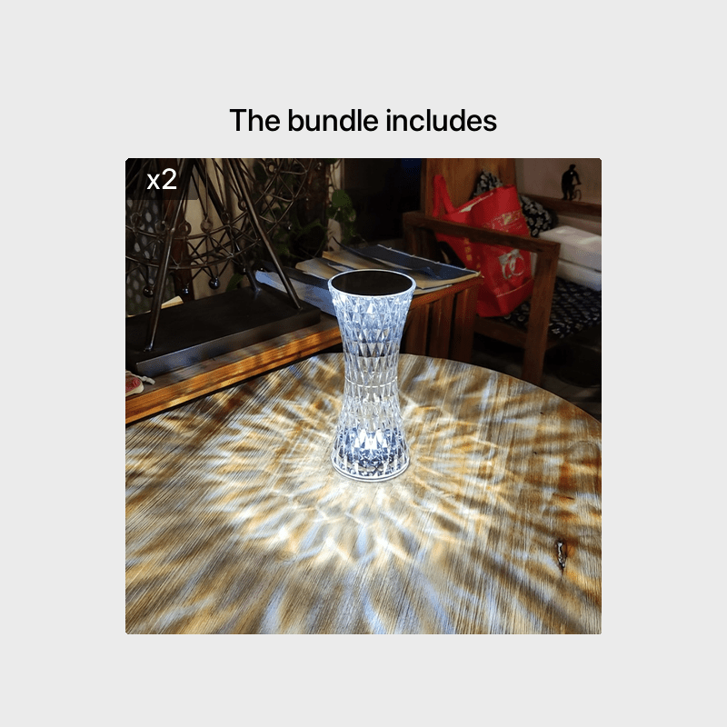 Elegant Crystal Touch Control Bedside Lamp - USB Rechargeable, Dimmable LED Lights with Acrylic Base, Ideal for Indoor Use, Perfect for Bedroom or Living Room Decor, Bedroom Night Light