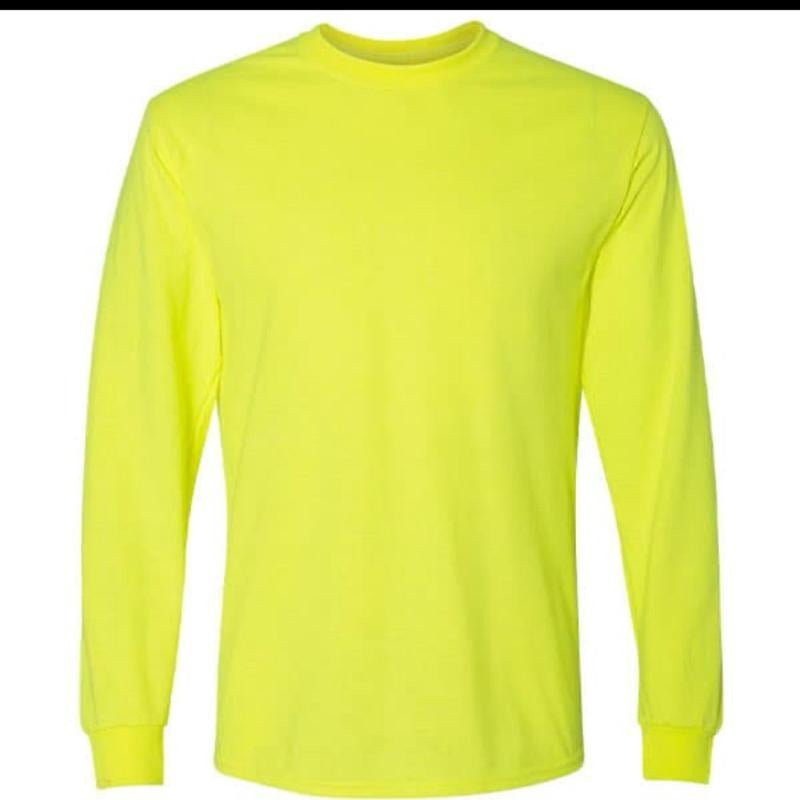 Safety High Visibility Long Sleeve Construction Work Shirts 3Pk for Men Cotton Uniforms Menswear Clothes Outdoor Workwear Fruit Wetsuit Beige Plain