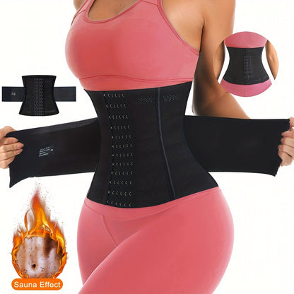 1pc Breathable Polyester Waist Cincher for Women - Medium Control Posture Improvement Shapewear with Adjustable Closure, Knit Fabric Weave, Hand Washable - 1pc