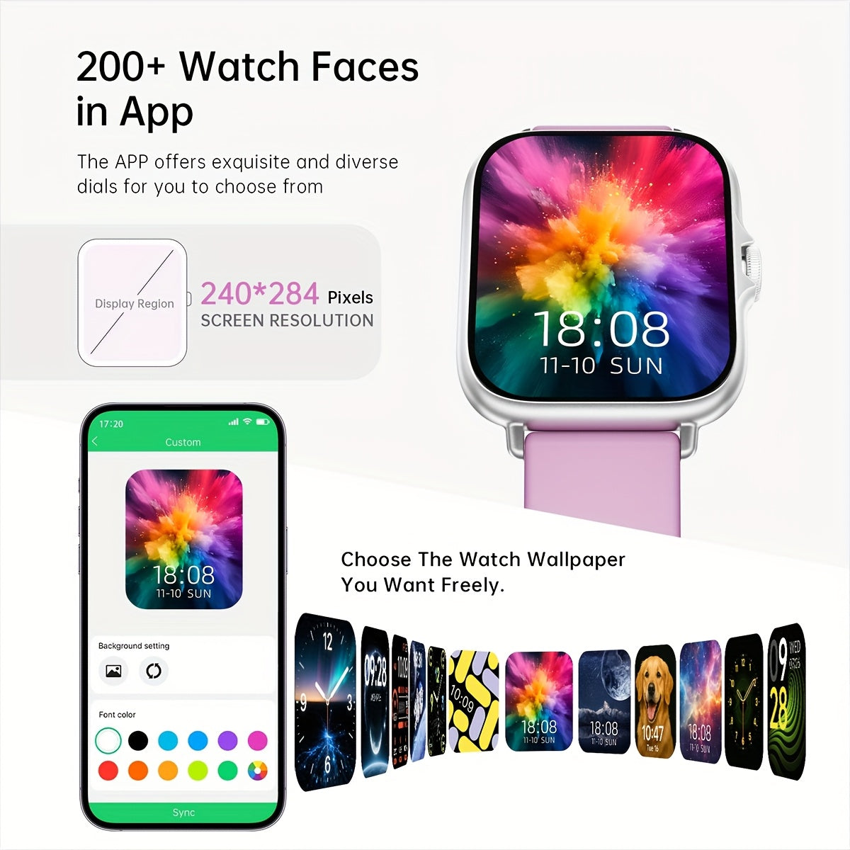 1.83'' Full Touch Screen Smart Watch |, Message Alerts, Call Answering, Sports Pedometer, Health Monitoring, Compatible with Iphone/Android, Alloy Body, Silicone Strap, DESERTCAT - Ideal Gift for And Birthdays