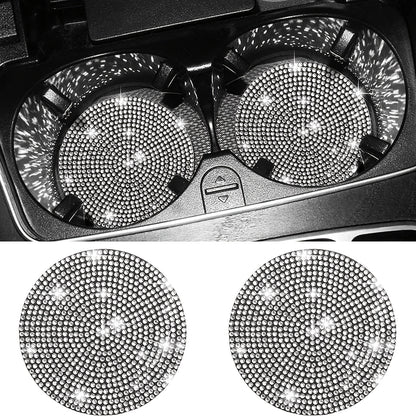 1pc Bling Car Cup Holder Coaster, 2.75 Inch Anti-Slip Shockproof, Full Rhinestone Design, Universal Fit Most Cars