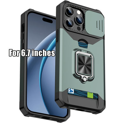 Heavy-Duty Shockproof Phone Case with a Metal Stand And Card Slot, Compatible with for iphone 17 Pro Max, 16 Pro Max, 15 Pro Max, And 14 Pro Max.