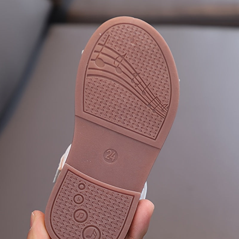 Girls' First Walkers Baby Sandals with Closure - Soft TPR Sole & PU Upper, Non-Slip Beach Shoes for, Star & Princess Patterns, Open-Toe Summer Footwear for New Walkers (Pink/White) - Easy On/Off Girl Footwear