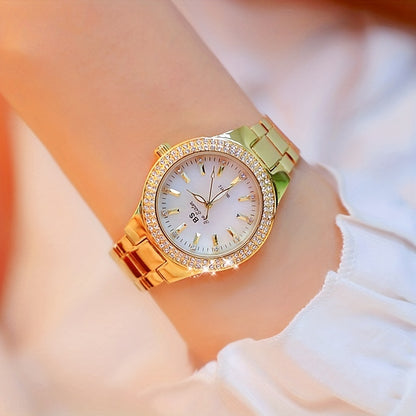 Rhinestone Decor Quartz Watch Casual Analog Party Dress Watch, Gift For Mother's Day Valentine's Day