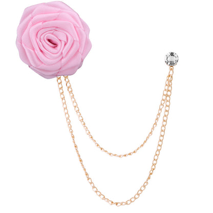 Men's Wedding Ceremony Groom Brooch - Handmade Rose Chain Brooch - For Grooms - Perfect for Wedding Occasions - Ideal Gift for Weddings & Anniversaries
