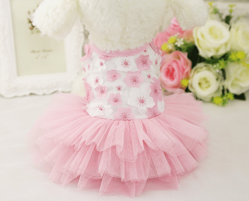 Cute Dog Dress with Mesh Design