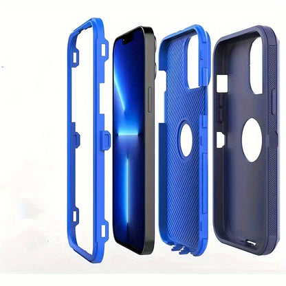 Heavy Duty Anti-Fall iPhone 12 13 14 15 Back Clip Mobile Phone Case for iPhone15promax iPhone14promax Three-in-One Holder