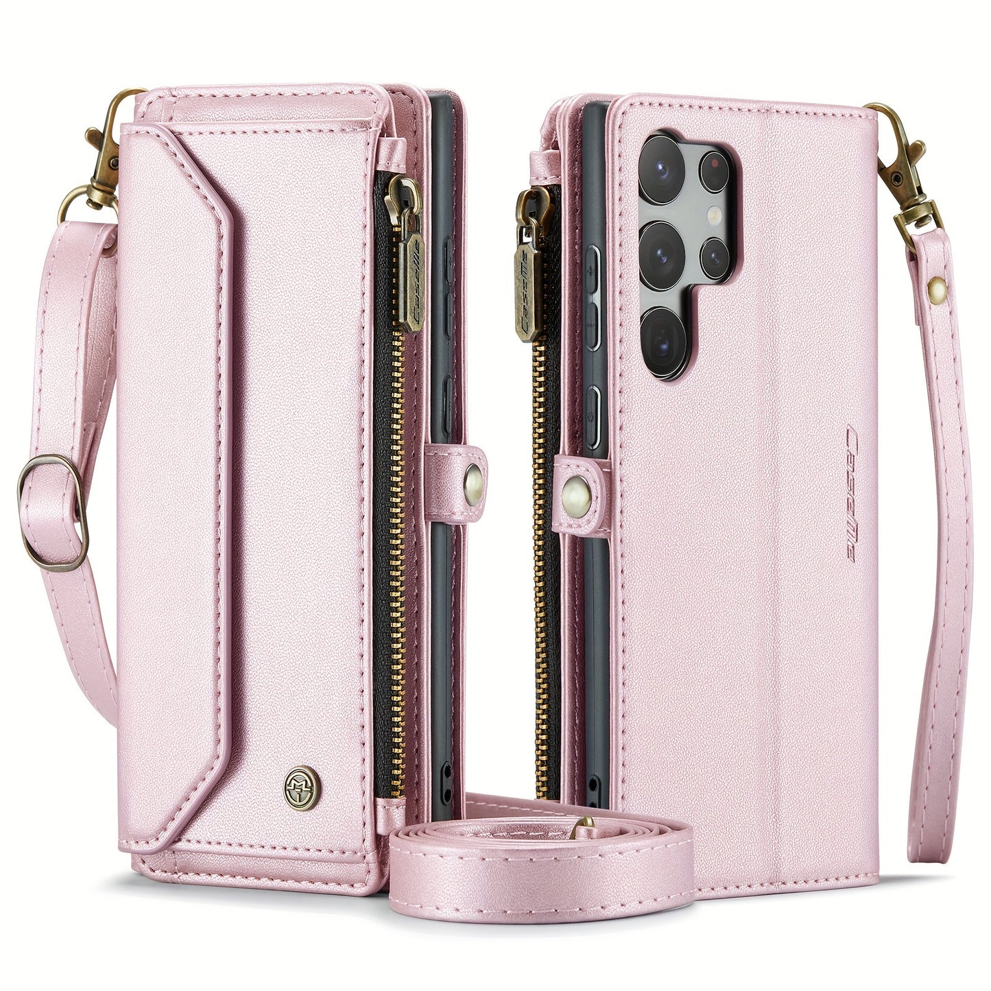 New Wallet Phone Case Wrist Shoulder Strap Lanyard Flip Magnetic Clasp Card Holder Kickstand Women Small Crossbody Handbag For Samsung Galaxy Note10+ 20 S24 S23 S22 S21 S20 S10 Plus Ultra FE Coin Purse A01 A04 A12 A13 A14 A22