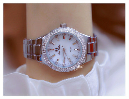 Rhinestone Decor Quartz Watch Casual Analog Party Dress Watch, Gift For Mother's Day Valentine's Day