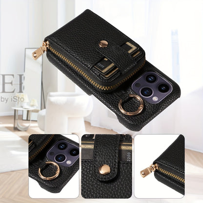 Phone Case Cover Anti-Fall Card Holder Crossbody Bag, For IPhone 15/15Plus/15Pro/15ProMax, IPhone 14/14Plus/14Pro/14ProMax, With Hook, With Long Lanyard Multifunctional Zipper Card Storage Leather Phone Case Cover