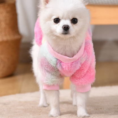 Pet Dog Puppy Cat Clothes Schnauzer Teddy Bichon Pomeranian  Dog Autumn Winter -Lined Warm Anti-Shedding Sweatshirt