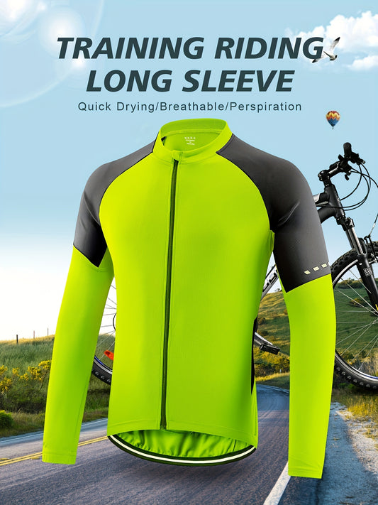 Quick-drying Breathable Men's Cycling Jersey with Pocket and Zipper