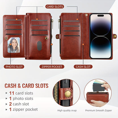 Wallet Zipper Magnetic Handbag Phone Case For IPhone 11 12 13 14 15 Pro Plus ProMax