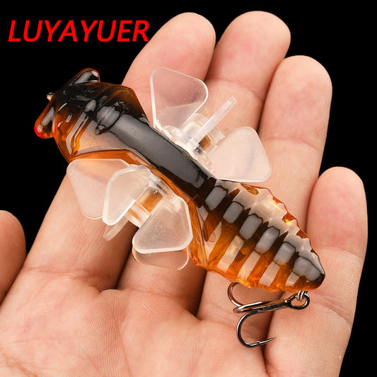 Bionic Cicada Hard Fish Lure - Spinning Fishing Bait with Propeller Treble Hook for Freshwater and Saltwater Fishing - 7.5cm/14g - Lifelike Design for Increased Catch Rates