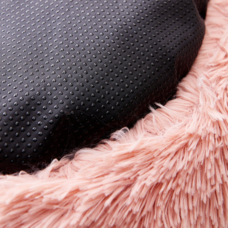 [Warm|Pet Bed] 2-in-1 Round Warm Pet Bed | Polyester Cat Bed, Long Plush, Winter, with Sleeping Bag Sofa Cushion for Cat