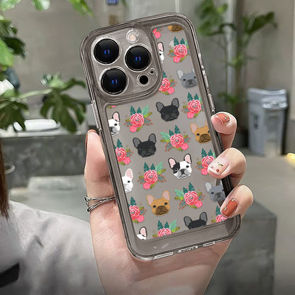 Lots Of Puppy Transparent Black Lens All-inclusive Phone Case For Iphone14ProMax/14Plus/14Pro/14, Iphone13ProMax/13MINI/13Pro/13, Iphone12ProMax/12MINI/12Pro/12, Iphone11ProMax/11Pro/11/XSMAX/X/XS/XR/SE2020/SE2022/7/8/7PLUS/8