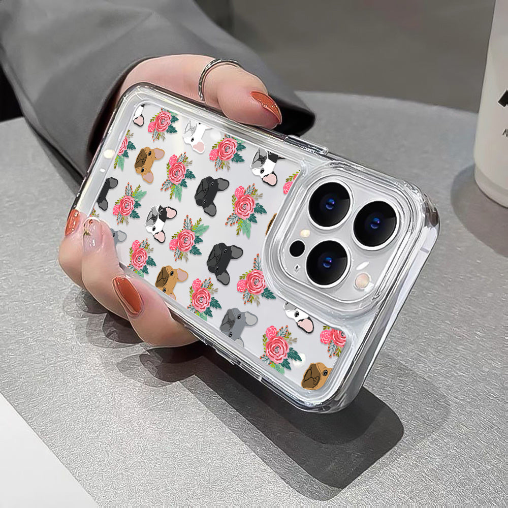 Lots Of Puppy Transparent Black Lens All-inclusive Phone Case For Iphone14ProMax/14Plus/14Pro/14, Iphone13ProMax/13MINI/13Pro/13, Iphone12ProMax/12MINI/12Pro/12, Iphone11ProMax/11Pro/11/XSMAX/X/XS/XR/SE2020/SE2022/7/8/7PLUS/8