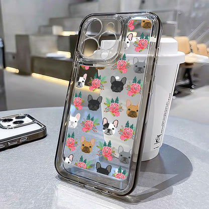 Lots Of Puppy Transparent Black Lens All-inclusive Phone Case For Iphone14ProMax/14Plus/14Pro/14, Iphone13ProMax/13MINI/13Pro/13, Iphone12ProMax/12MINI/12Pro/12, Iphone11ProMax/11Pro/11/XSMAX/X/XS/XR/SE2020/SE2022/7/8/7PLUS/8