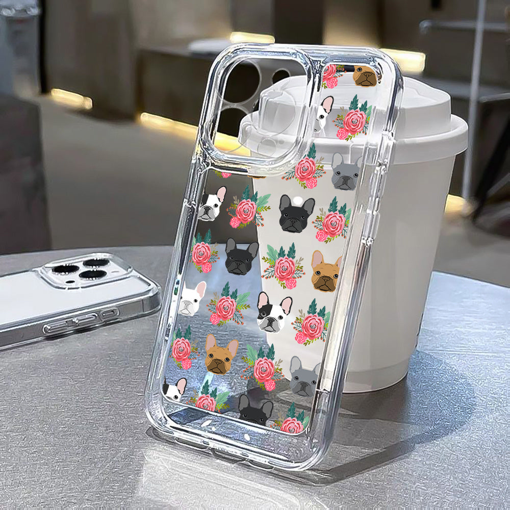 Lots Of Puppy Transparent Black Lens All-inclusive Phone Case For Iphone14ProMax/14Plus/14Pro/14, Iphone13ProMax/13MINI/13Pro/13, Iphone12ProMax/12MINI/12Pro/12, Iphone11ProMax/11Pro/11/XSMAX/X/XS/XR/SE2020/SE2022/7/8/7PLUS/8