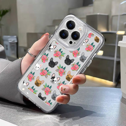 Lots Of Puppy Transparent Black Lens All-inclusive Phone Case For Iphone14ProMax/14Plus/14Pro/14, Iphone13ProMax/13MINI/13Pro/13, Iphone12ProMax/12MINI/12Pro/12, Iphone11ProMax/11Pro/11/XSMAX/X/XS/XR/SE2020/SE2022/7/8/7PLUS/8
