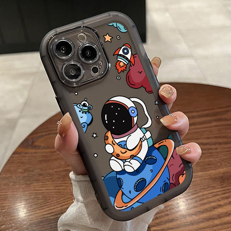 2pcs Wonderful Astronauts Graphic Luxury Shockproof Phone Case For IPhone 15/11/14/13/12 Pro Max/XR/XS/7/8 Plus Shockproof Soft Matte Lens Protective Cover