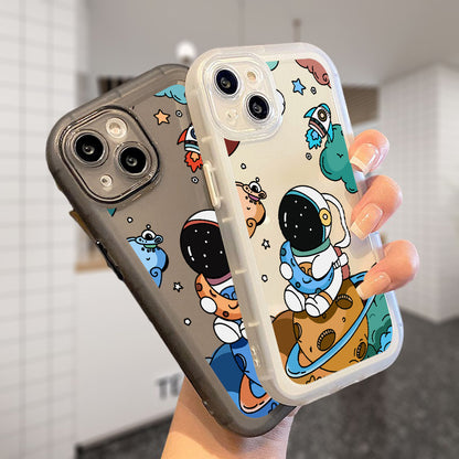 2pcs Wonderful Astronauts Graphic Luxury Shockproof Phone Case For IPhone 15/11/14/13/12 Pro Max/XR/XS/7/8 Plus Shockproof Soft Matte Lens Protective Cover