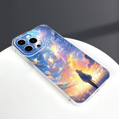 Your Name Anime Sunset Beauty Transparent Phone Case Painted TPU Phone Case Wear-resistant And Anti-fall Suitable For IPhone 15/14/13/12/11 Plus Pro Max