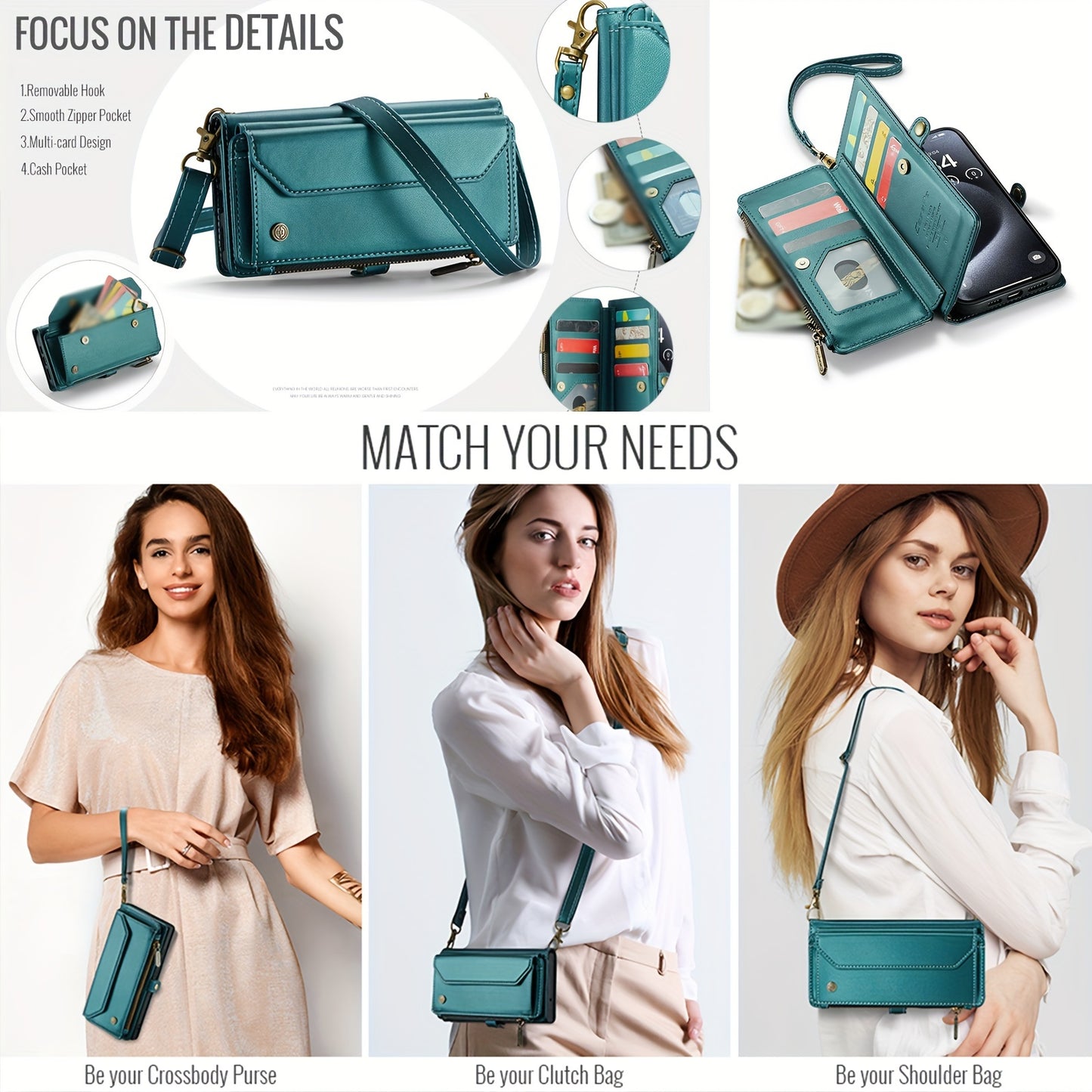 New Wallet Phone Case Wrist Shoulder Strap Lanyard Flip Magnetic Clasp Card Holder Kickstand Women Small Crossbody Handbag For Samsung Galaxy Note10+ 20 S24 S23 S22 S21 S20 S10 Plus Ultra FE Coin Purse A01 A04 A12 A13 A14 A22