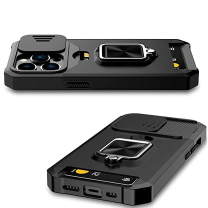 Heavy-Duty Shockproof Phone Case with a Metal Stand And Card Slot, Compatible with for iphone 17 Pro Max, 16 Pro Max, 15 Pro Max, And 14 Pro Max.