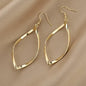 Hollow Twisted Dangle Earrings Elegant Simple Style Alloy Plated Jewelry Exquisite Female Gift