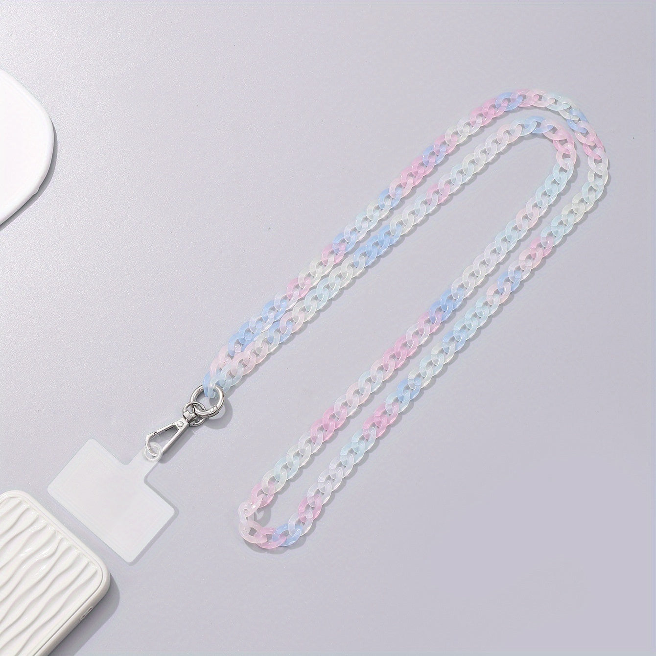 1pc Color Acrylic Cross-body 120cm/ 47.24inch Chain Phone Case Jewelry Pendant Shoulder Strap Chain