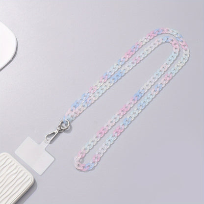 1pc Color Acrylic Cross-body 120cm/ 47.24inch Chain Phone Case Jewelry Pendant Shoulder Strap Chain
