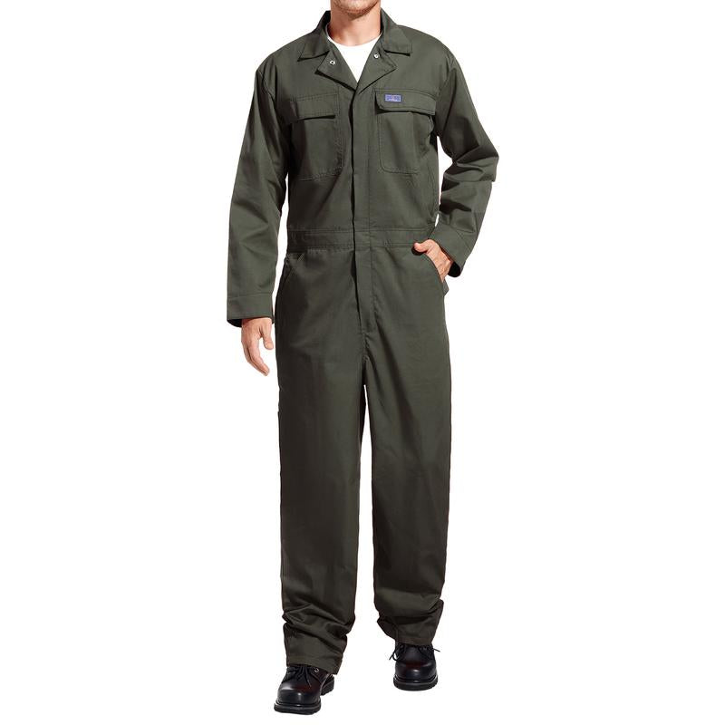 HISEA Men'S Work Coverall - Long Sleeve Stain & Wrinkle Resistant Jumpsuit with Multiple Pockets for Construction, Mechanics & Industrial Work