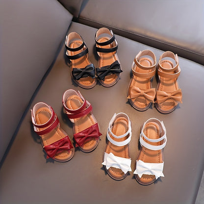 Girls' First Walkers Baby Sandals with Closure - Soft TPR Sole & PU Upper, Non-Slip Beach Shoes for, Star & Princess Patterns, Open-Toe Summer Footwear for New Walkers (Pink/White) - Easy On/Off Girl Footwear