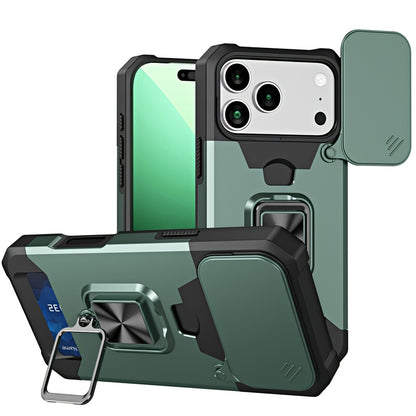 Heavy-Duty Shockproof Phone Case with a Metal Stand And Card Slot, Compatible with for iphone 17 Pro Max, 16 Pro Max, 15 Pro Max, And 14 Pro Max.