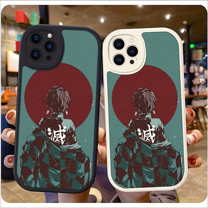 Stylish Icon Print Lambskin Phone Case - Basic Cases with Animation Design, Flexible TPU Rubber, Shockproof Protection, and Compatible with Multiple iPhone Models